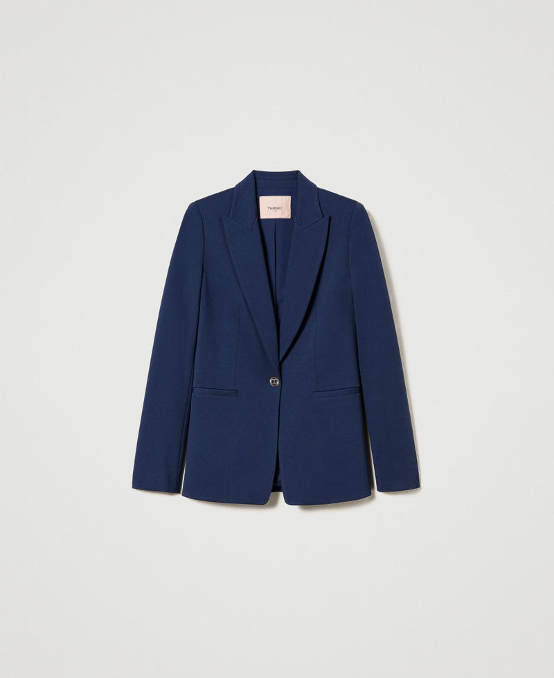 Blazer with Oval T button Indigo Woman 231TP2181_00384_0S