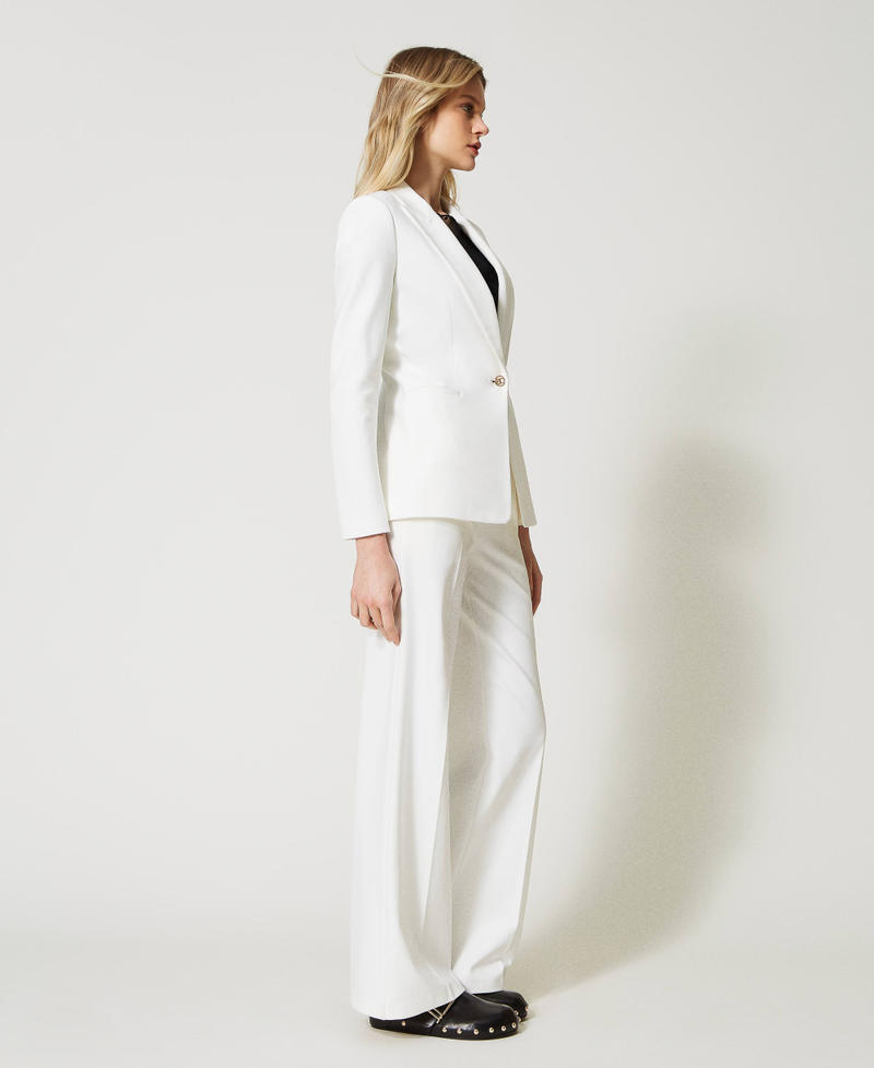 Wide leg trousers with Oval T buttons White Snow Woman 231TP2182_00282_03