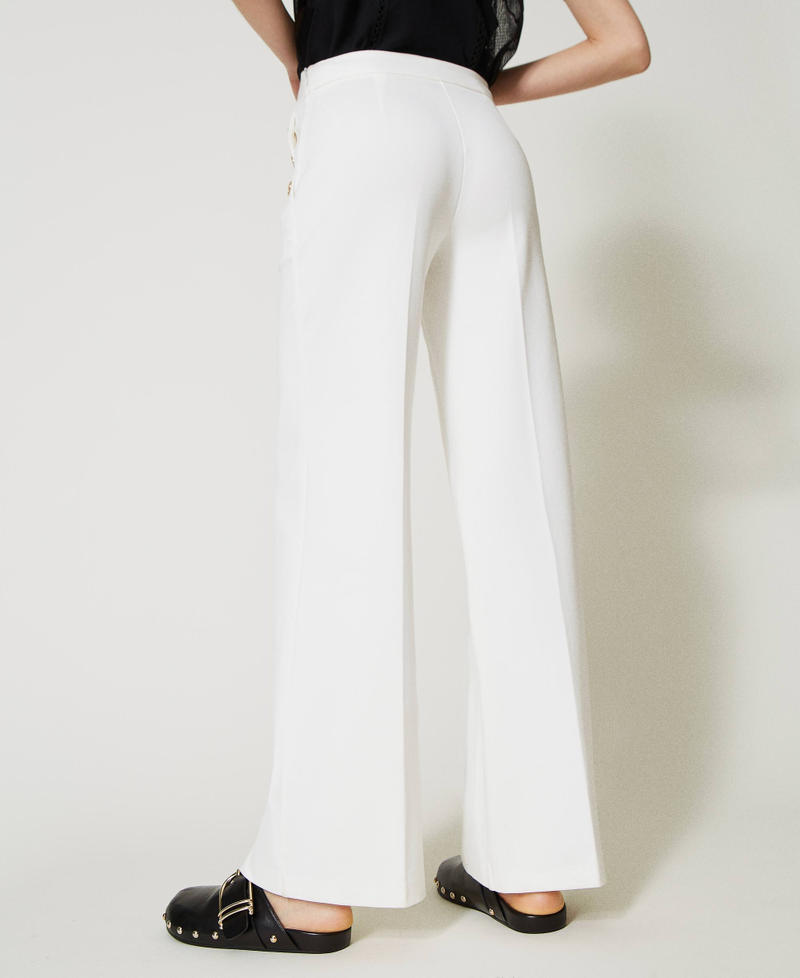 Wide leg trousers with Oval T buttons White Snow Woman 231TP2182-04