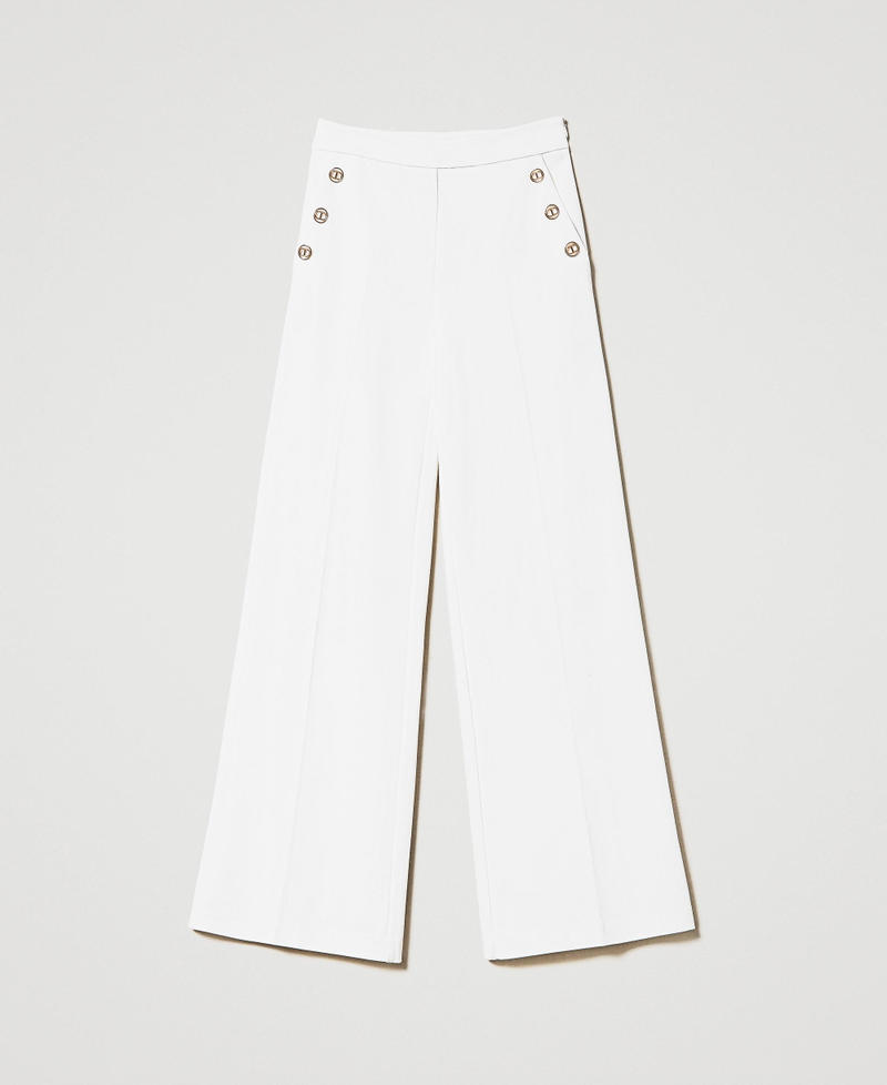 Wide leg trousers with Oval T buttons White Snow Woman 231TP2182-0S