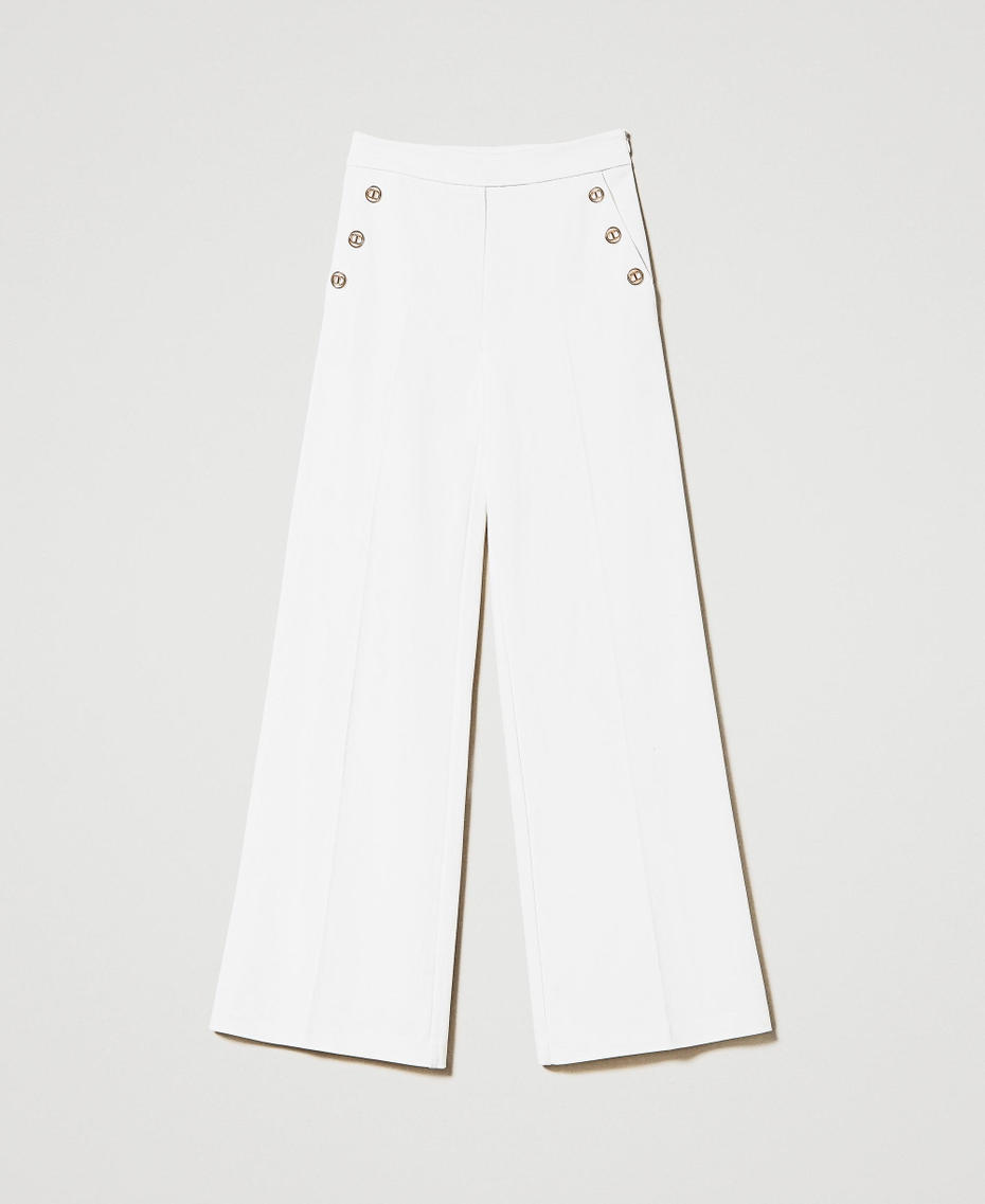 Wide leg trousers with Oval T buttons