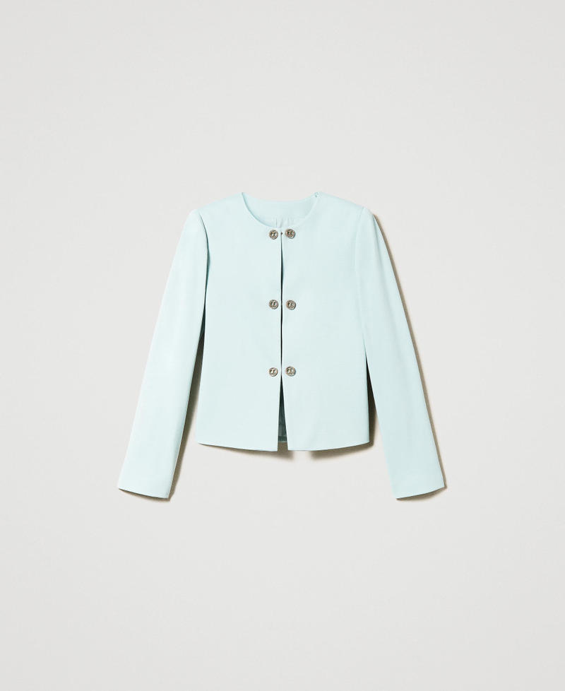 Short blazer with Oval T button Agave Green Woman 231TP2185-0S
