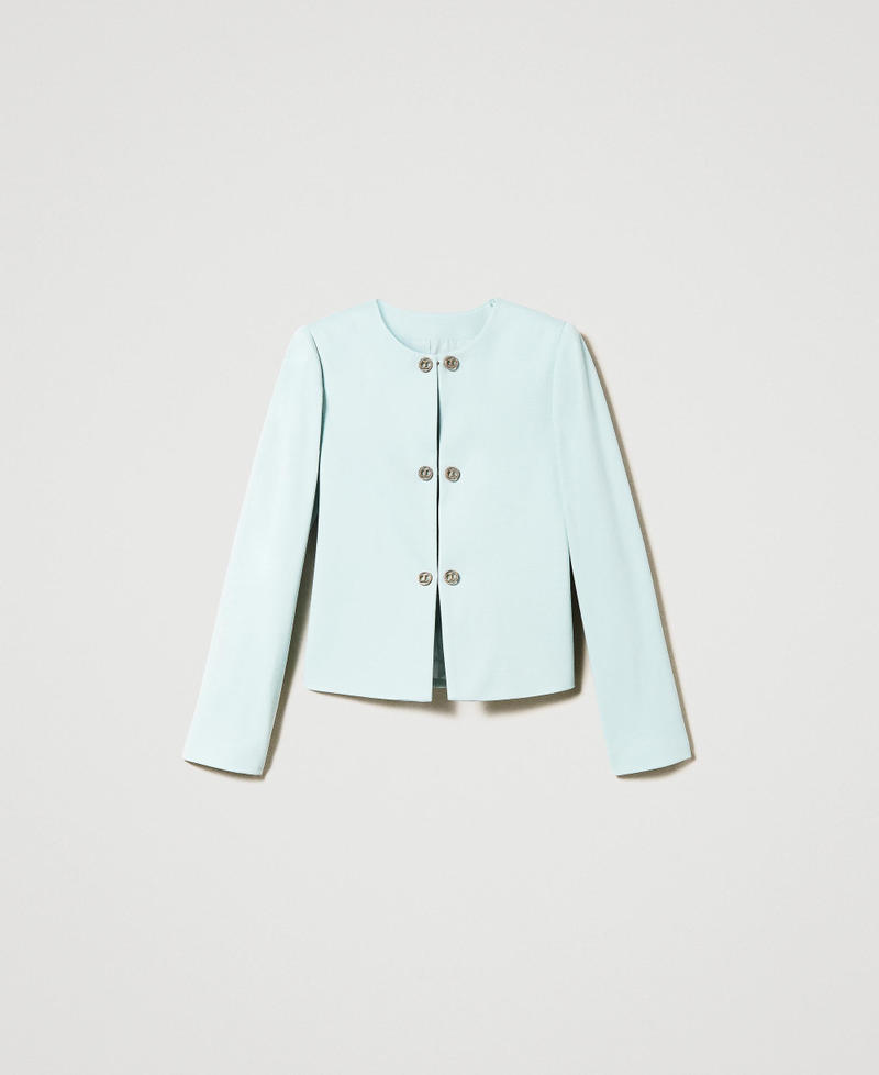 Short blazer with Oval T button Agave Green Woman 231TP2185_00625_0S