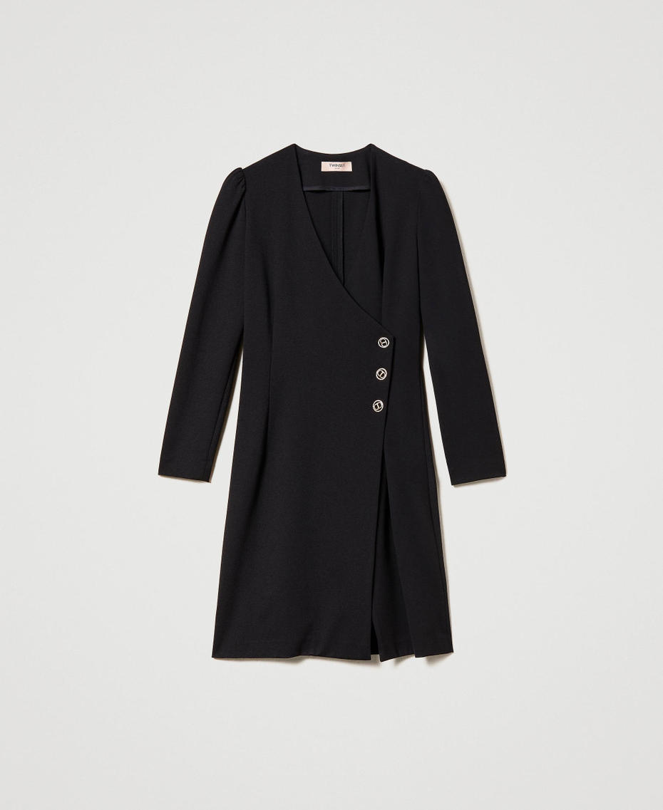 Wrap-around dress with Oval T buttons