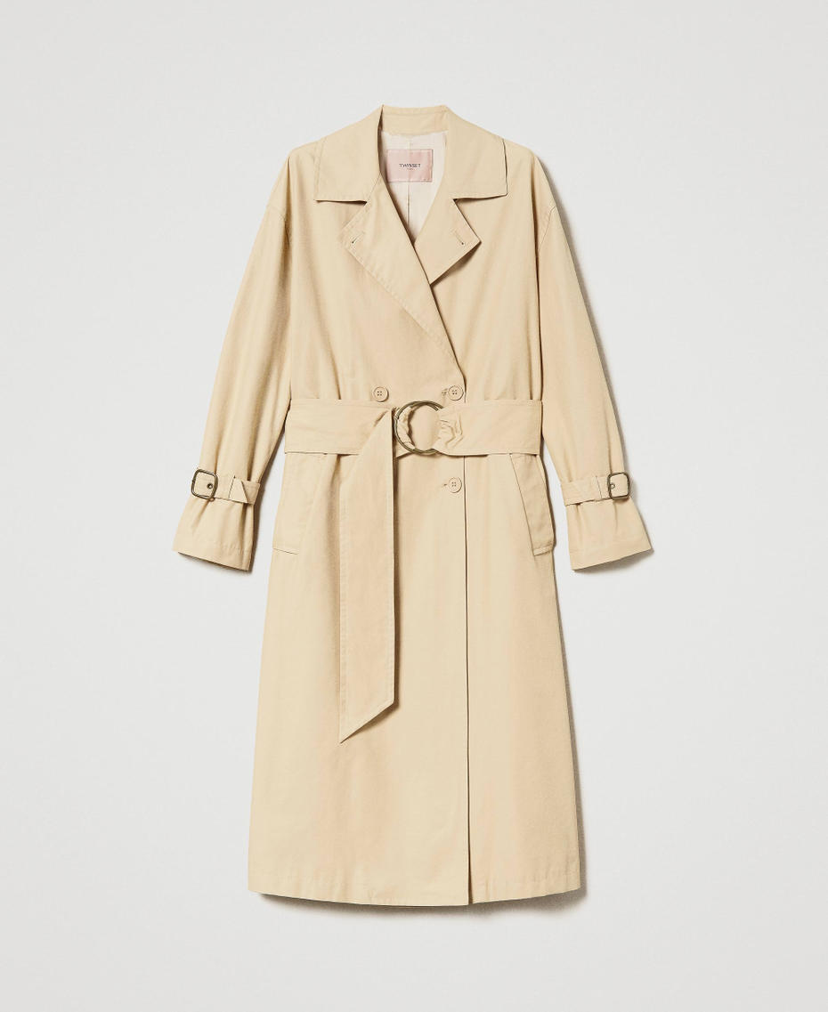 Trench coat with maxi belt