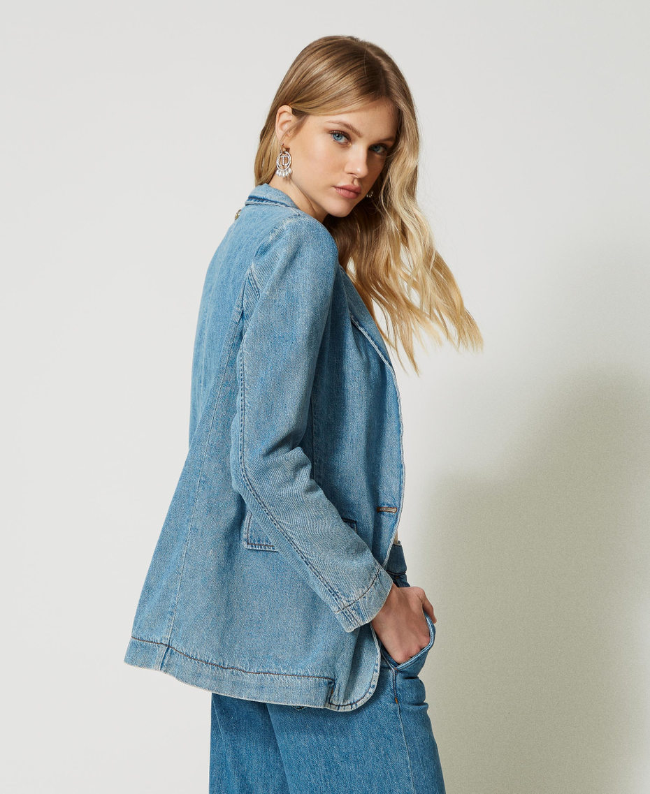 Giacca blazer in jeans Blu "Denim Medio" Donna 231TP2210-03