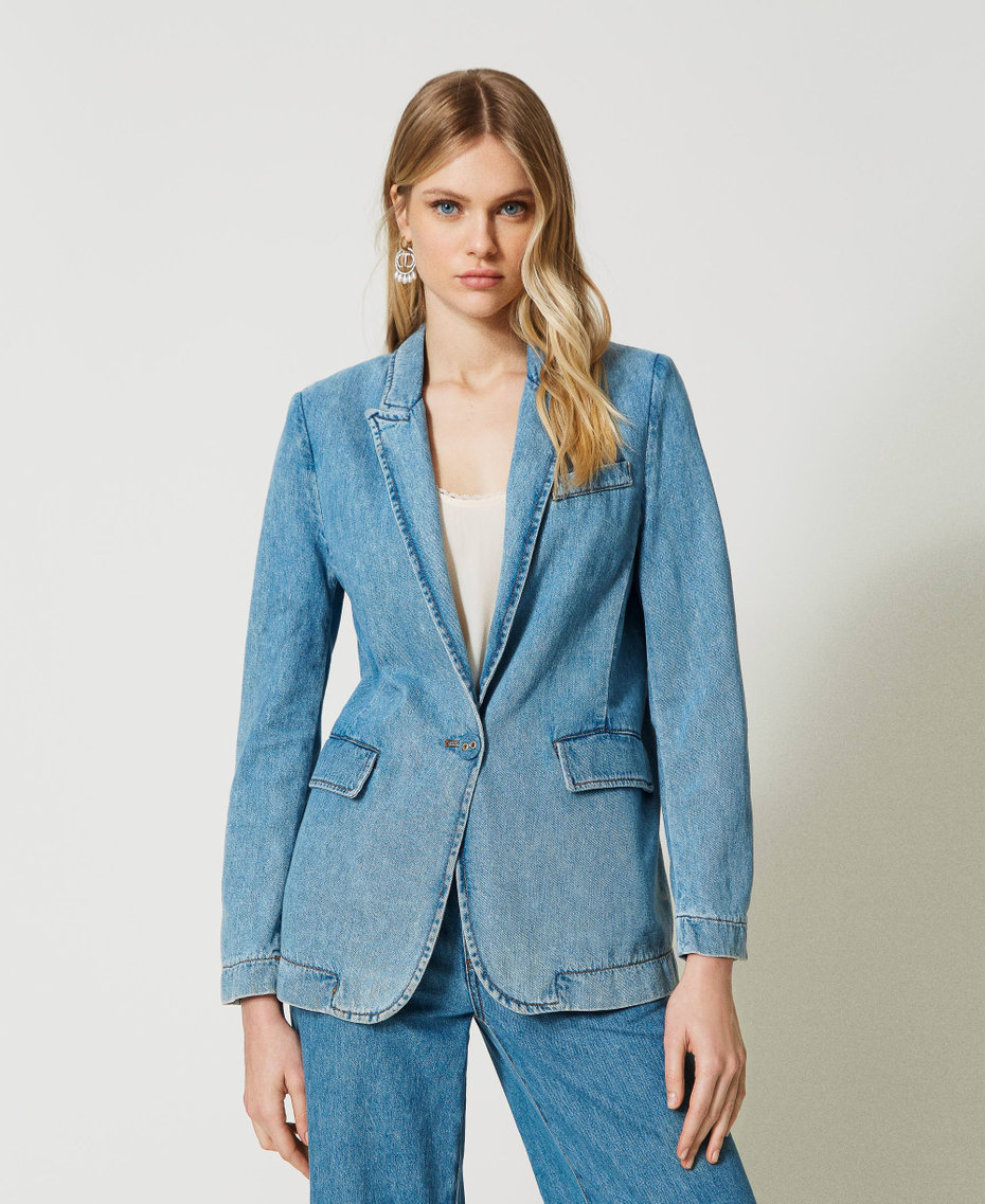 Giacca blazer in jeans Blu "Denim Medio" Donna 231TP2210-05