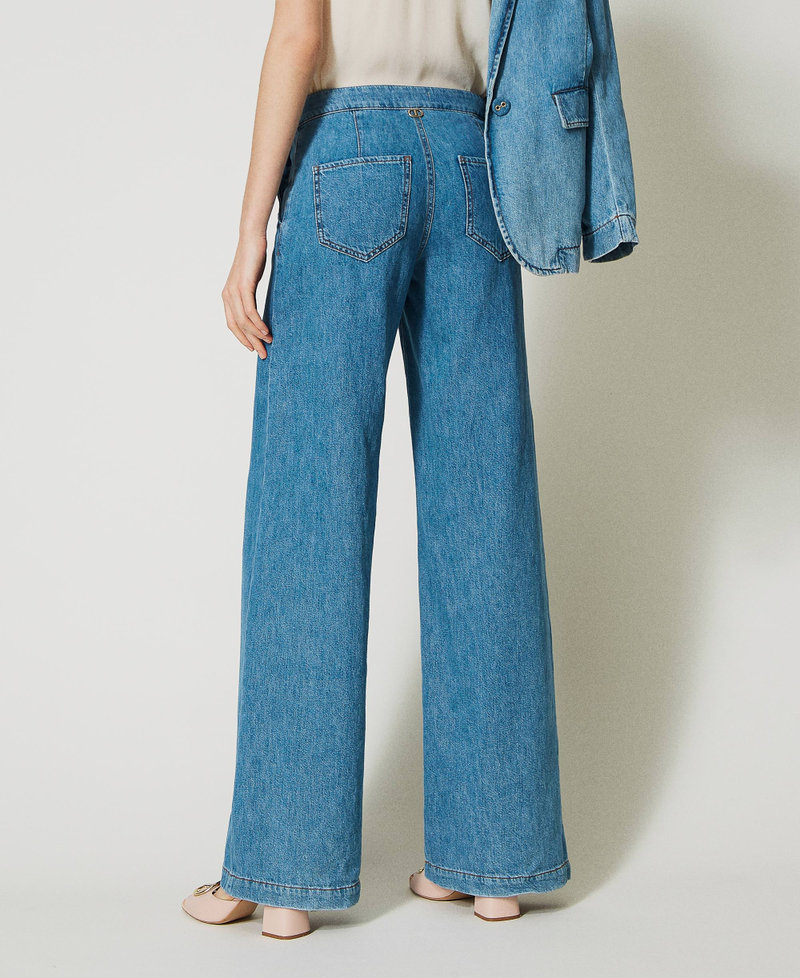 Wide leg jeans with regular waist Woman, Blue | TWINSET Milano