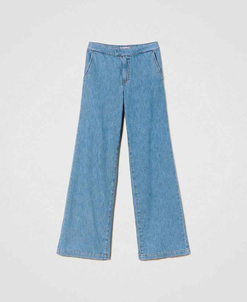 Wide-Leg-Jeans im Regular-Fit Mittleres "Denimblau" Frau 231TP2212-0S