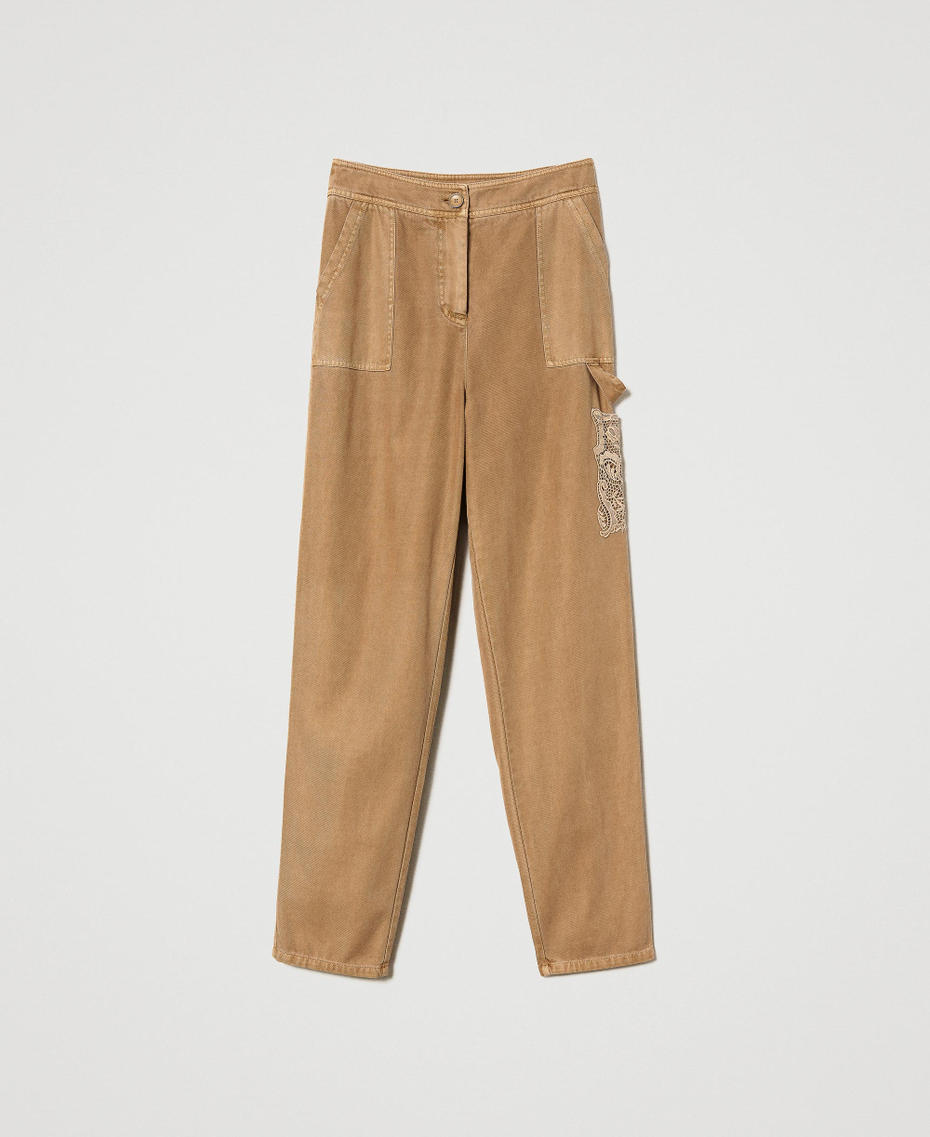Bull cargo trousers with macram&eacute;
