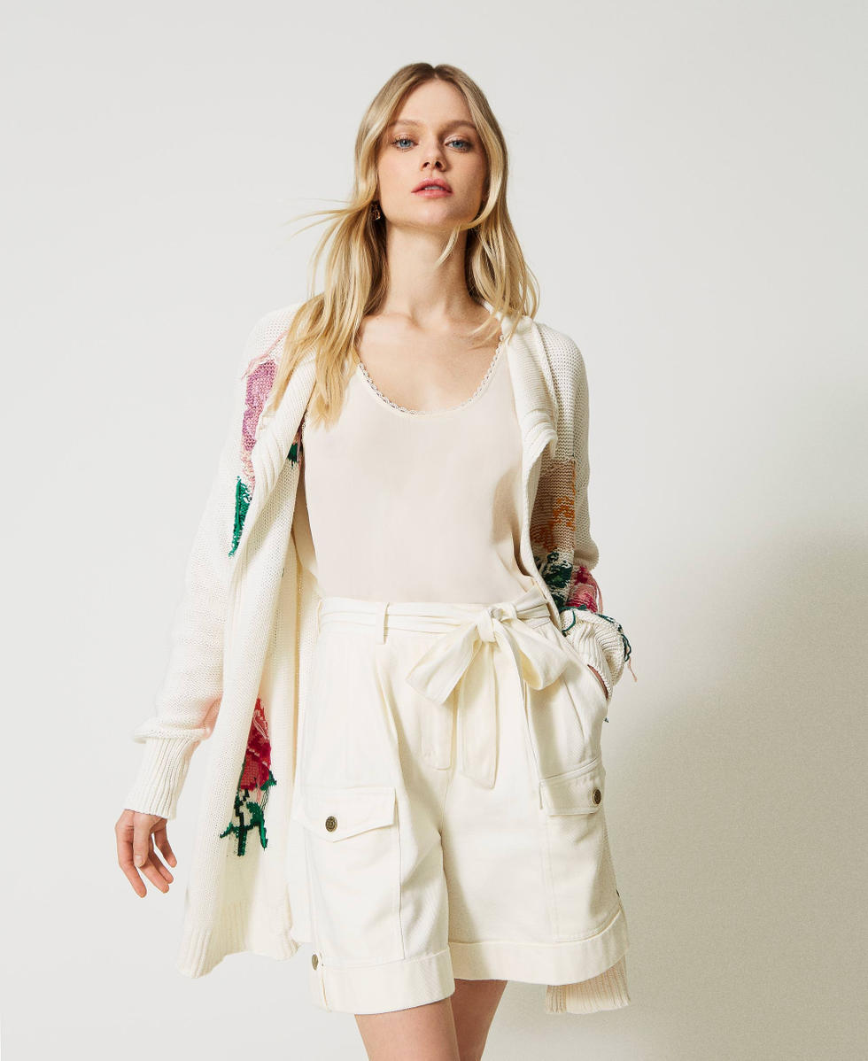 High-Waist-Shorts aus Bull-Denim