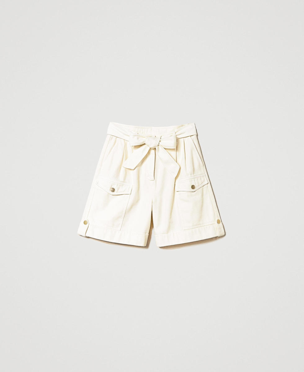 High-Waist-Shorts aus Bull-Denim