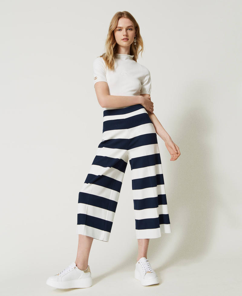 Yarn-dyed striped trousers