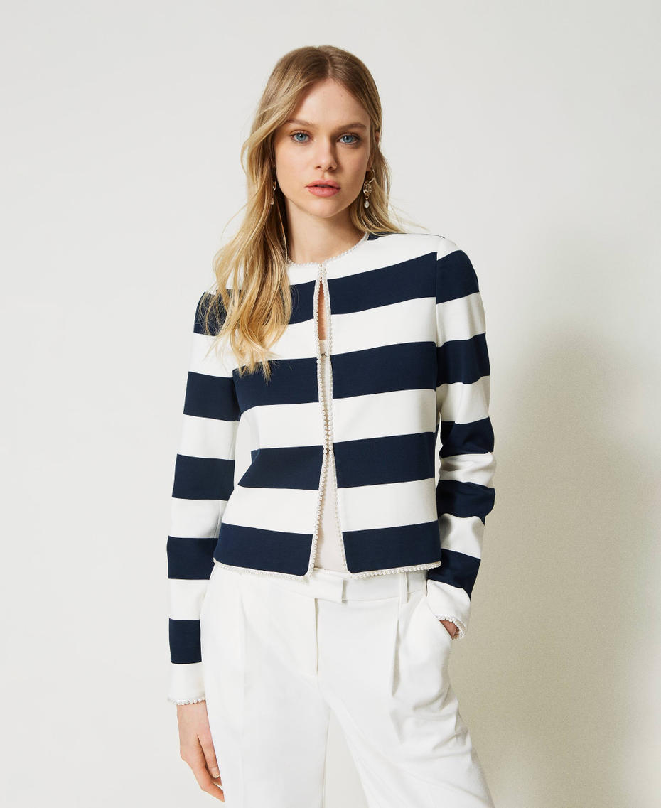 Blouson à rayures avec perles