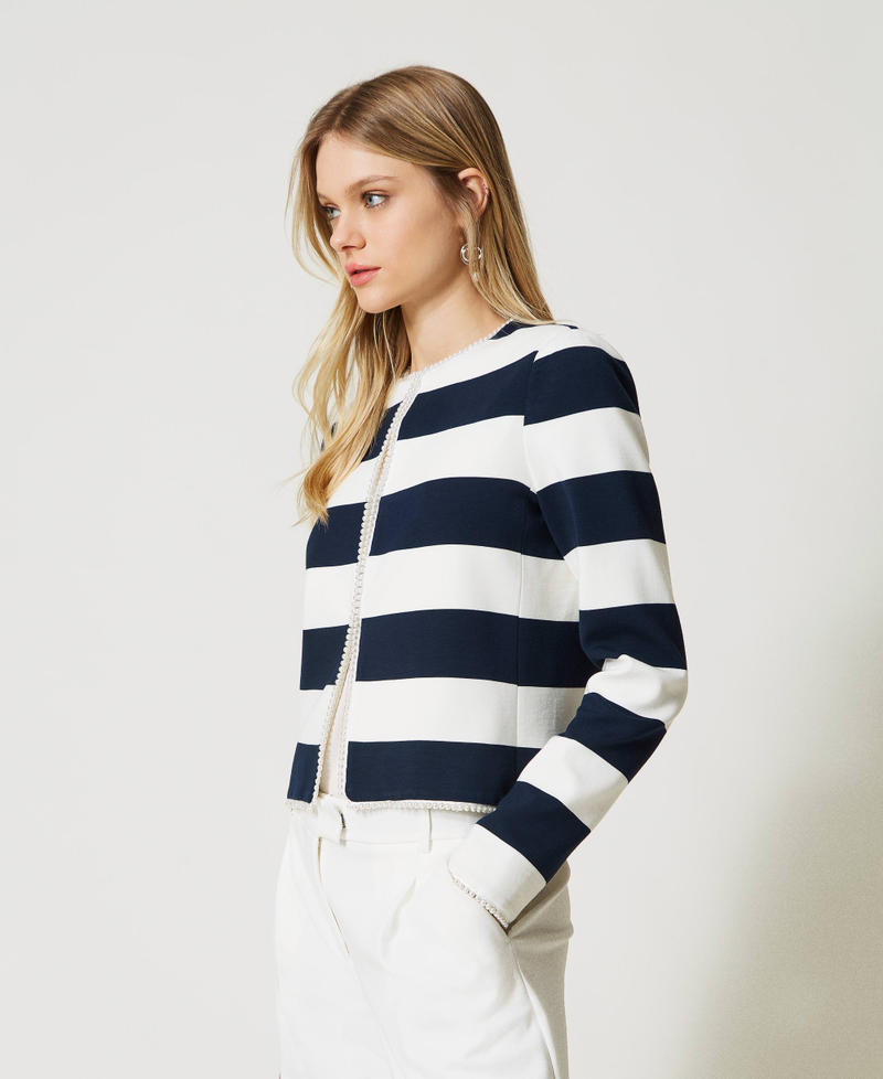 Blouson à rayures avec perles