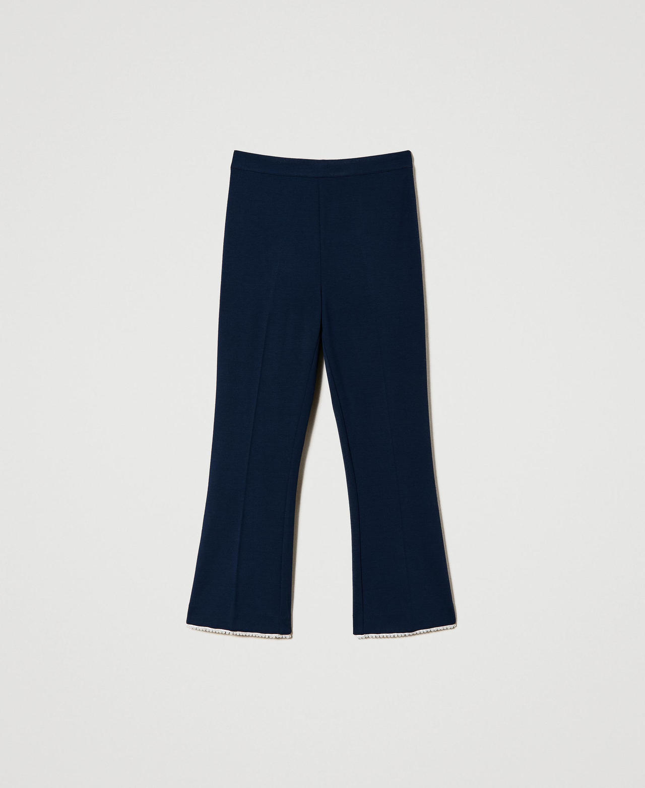 Pantalon cropped avec perles