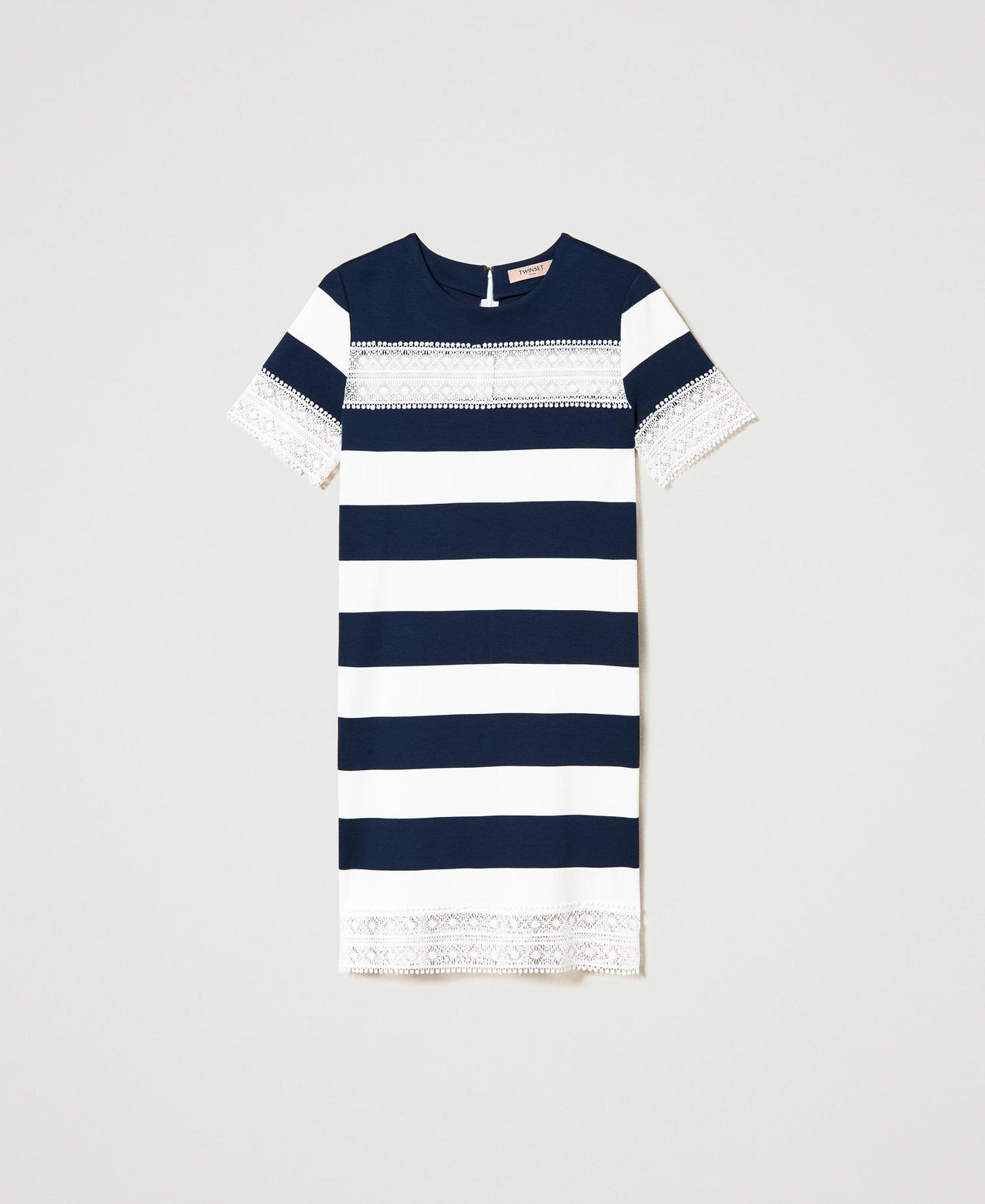 Striped dress with lace