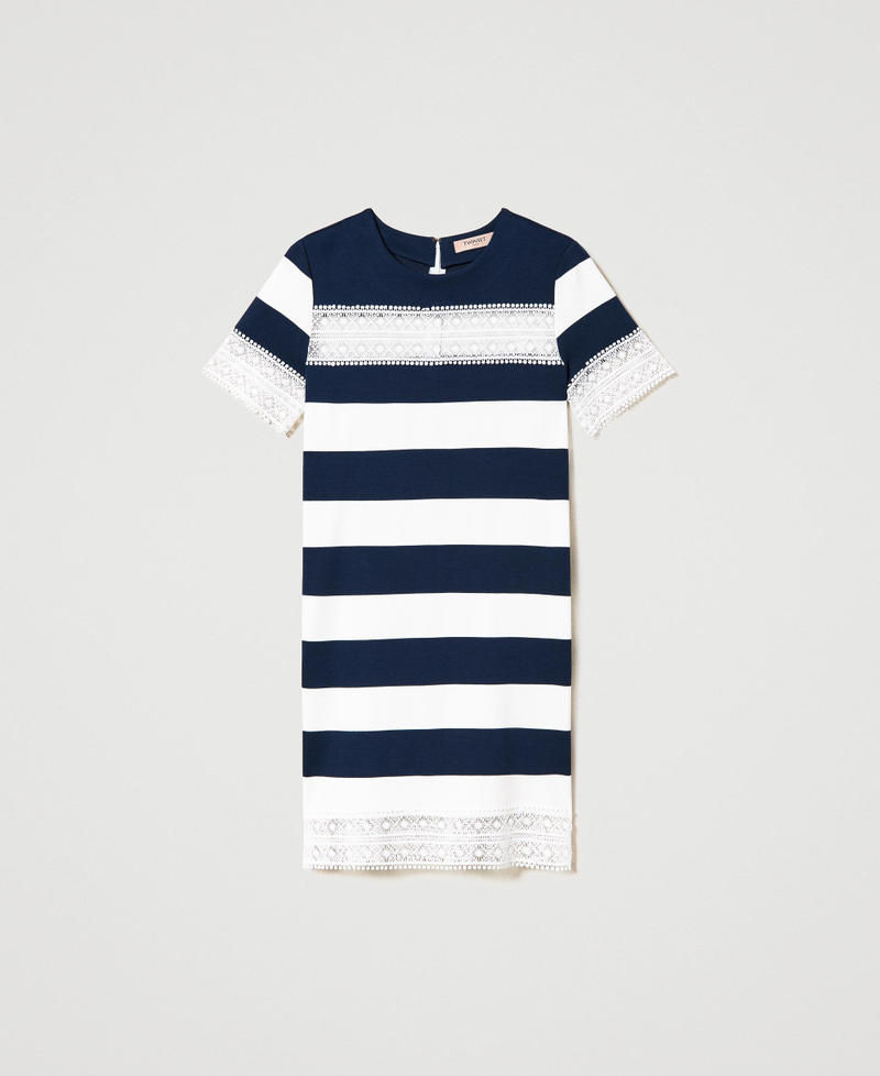 Abito a righe con pizzo