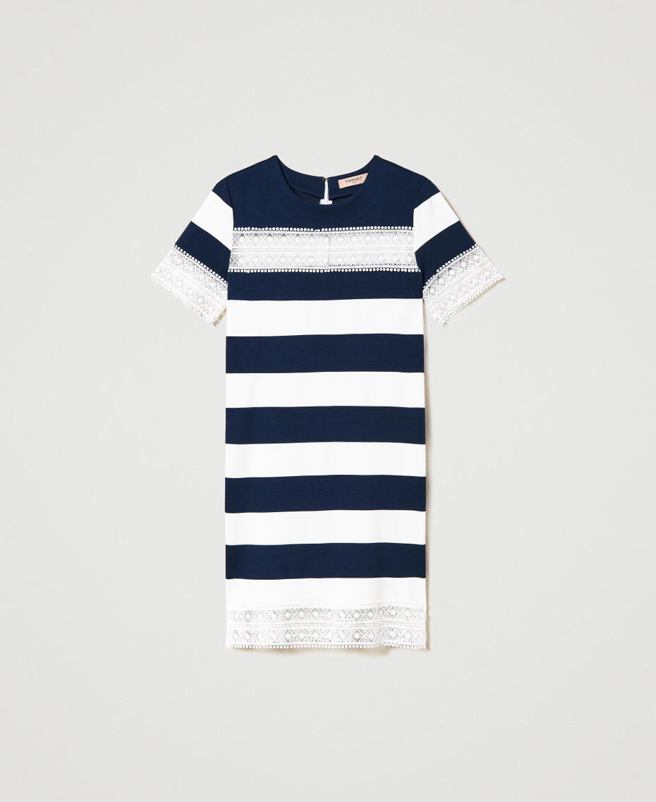 Abito a righe con pizzo