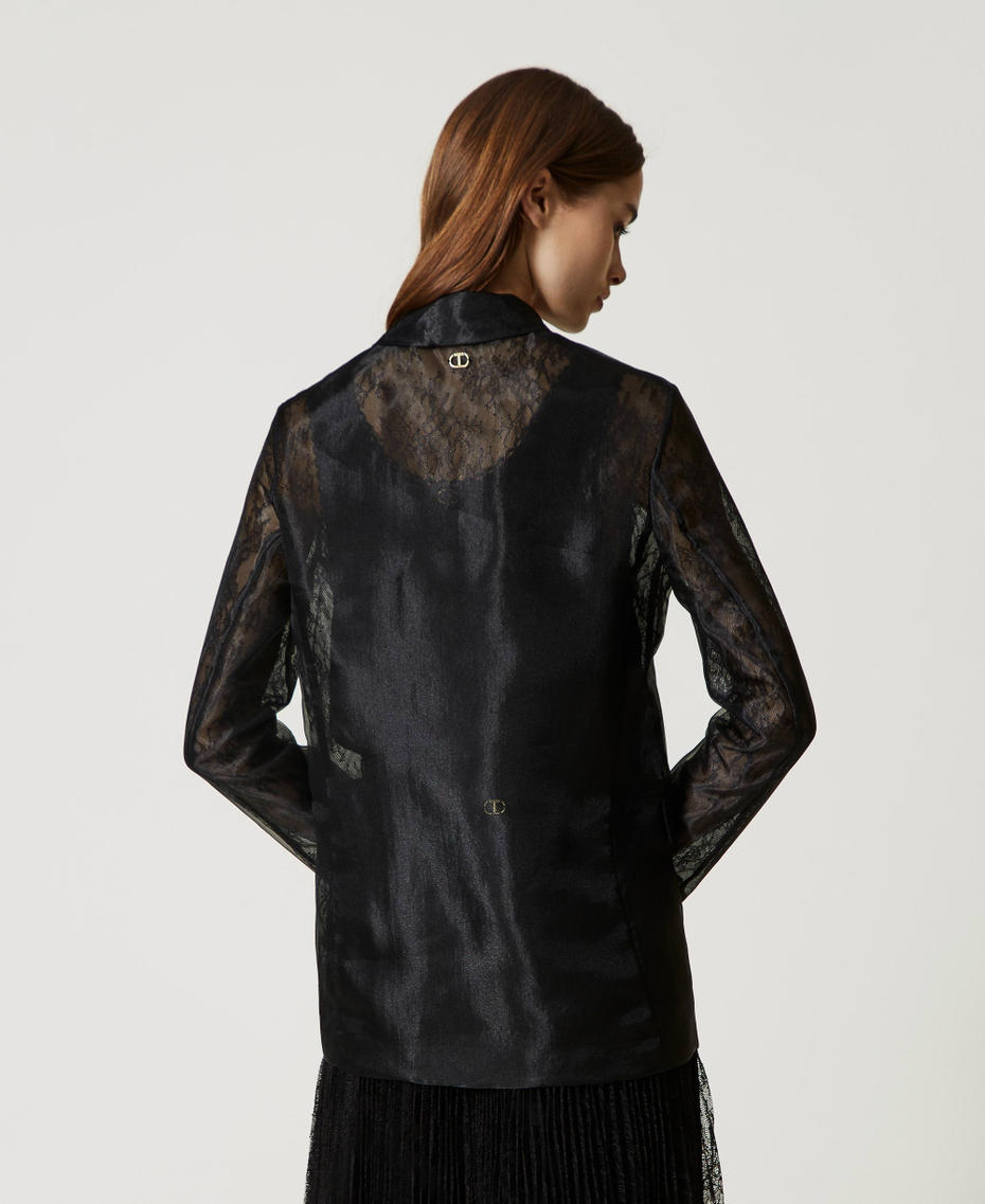 Organza and lace blazer