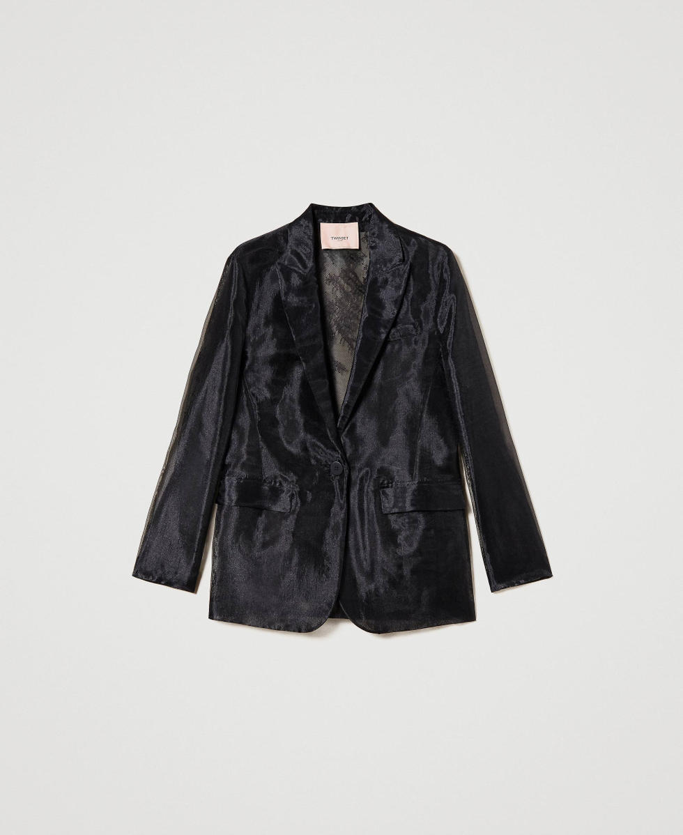 Blazer en organza et dentelle