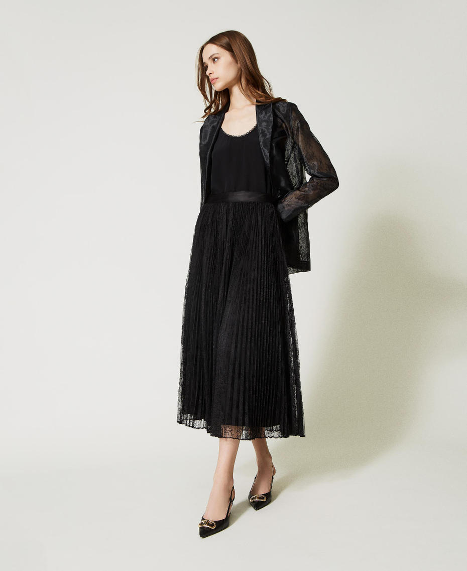 Organza and lace blazer