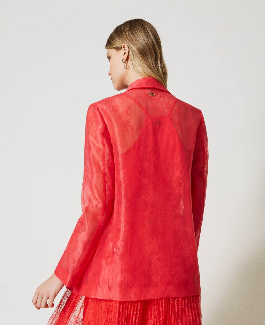 Giacca blazer in organza e pizzo Rosa Azalea Donna 231TP2331_00453_04