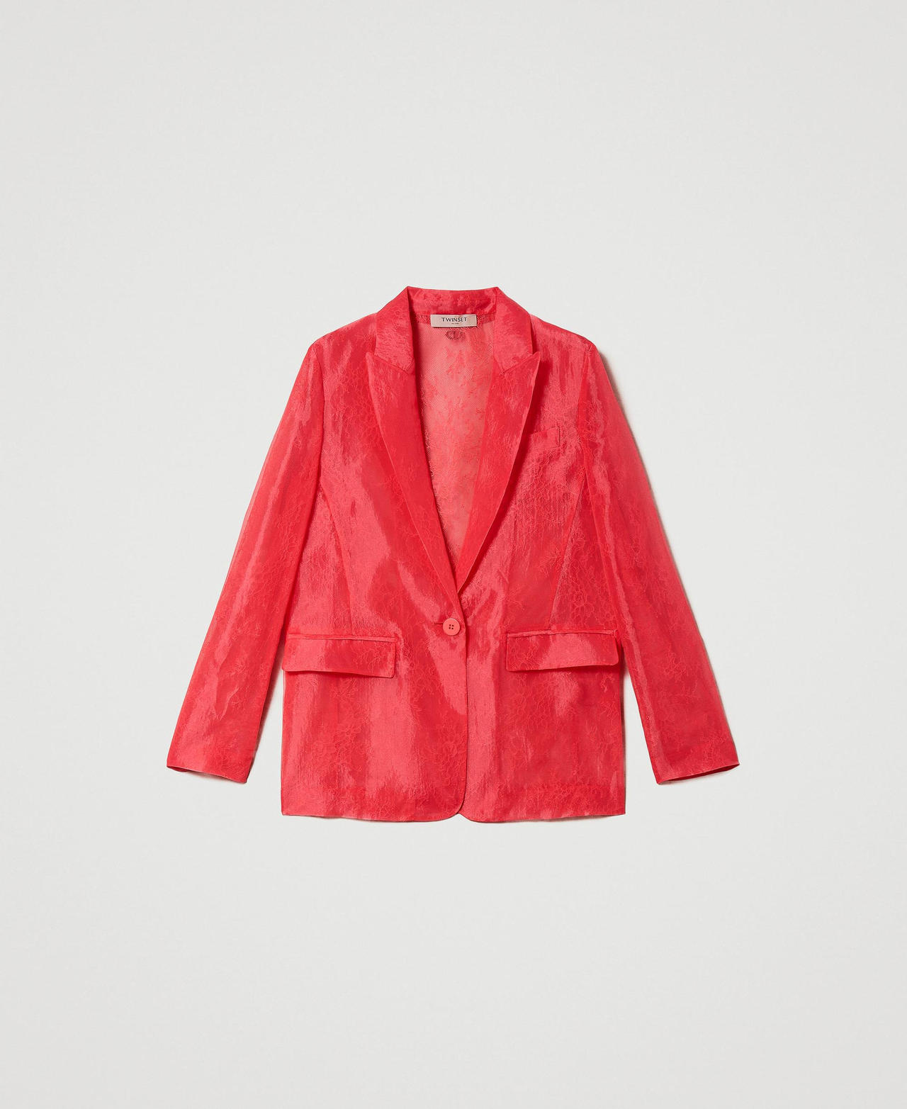 Giacca blazer in organza e pizzo Rosa Azalea Donna 231TP2331_00453_0S