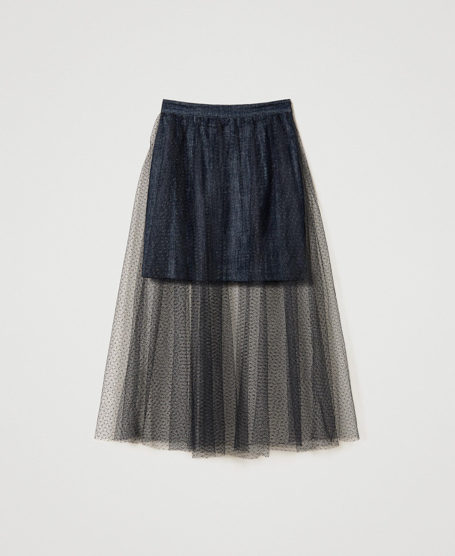 Mini Gonna Donna Tulle Pizzo Lungo Trasparente Woman Tulle Maxi Skirt 130040