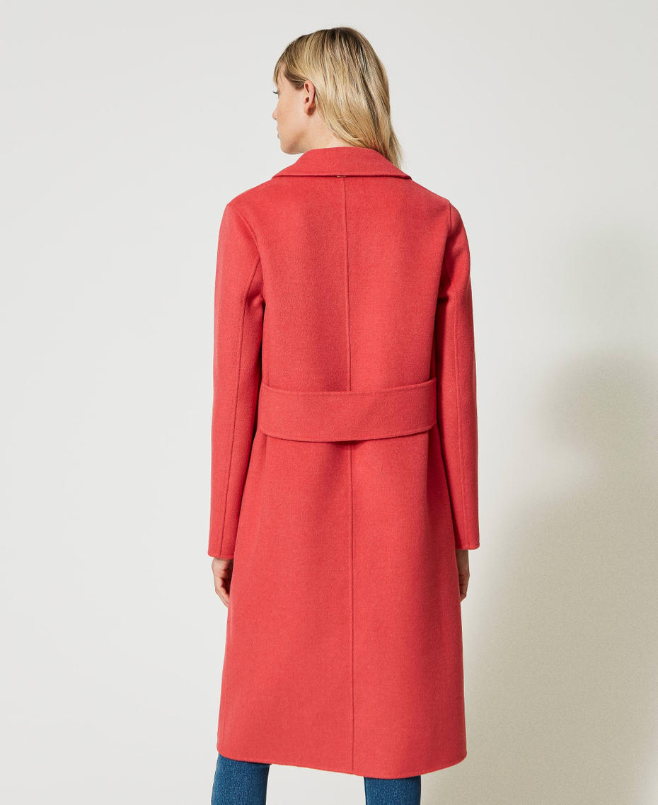 Doubled wool blend cloth coat Azalea Pink Woman 231TP2350_00453_04