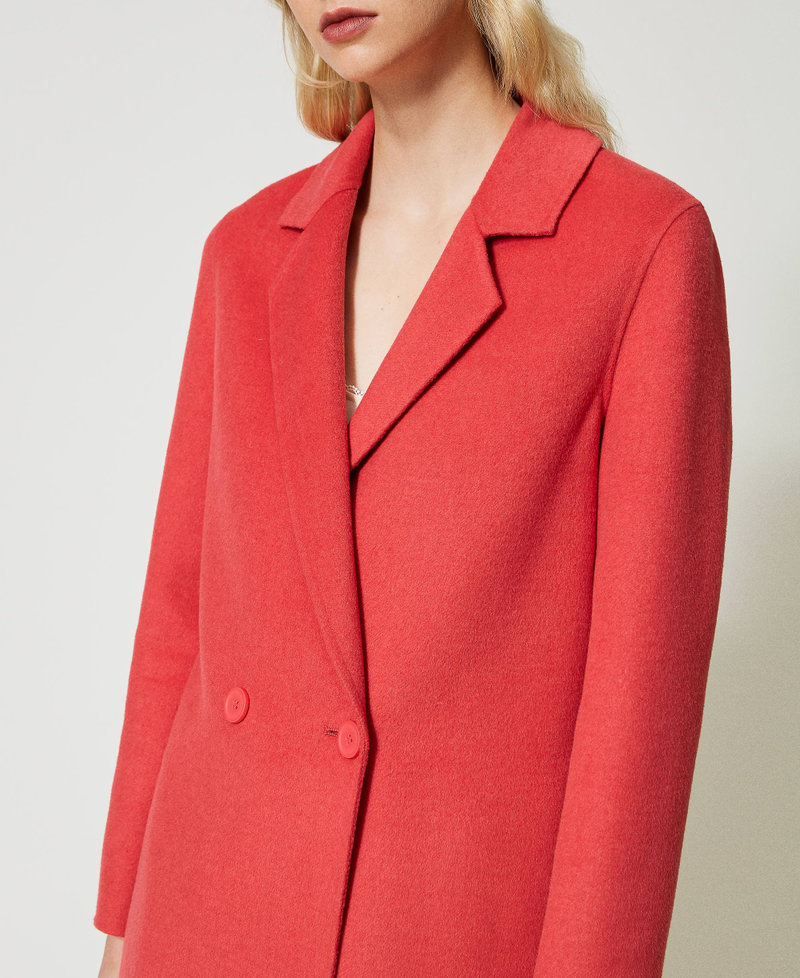 Пальто из двухлицевой смесовой шерсти Розовый "Candy Peach" женщина 231TP2350-05