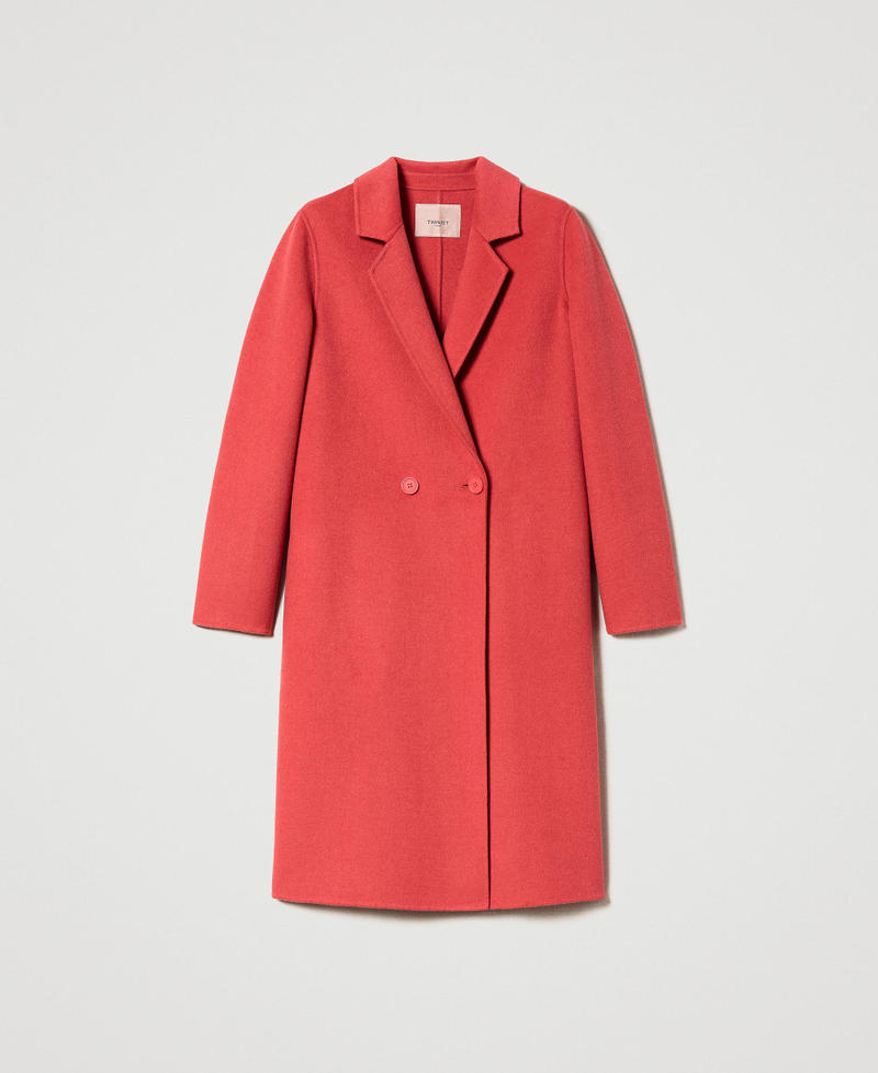 Manteau en tissu double de laine mélangée Rose "Candy Peach" Femme 231TP2350-0S