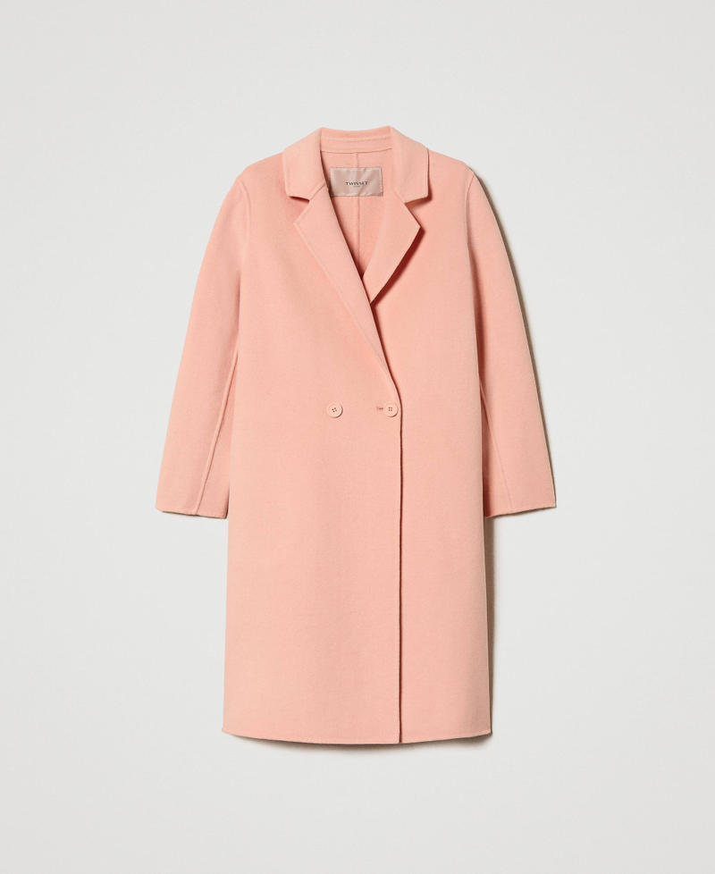 Doubled wool blend cloth coat Azalea Pink Woman 231TP2350-0S