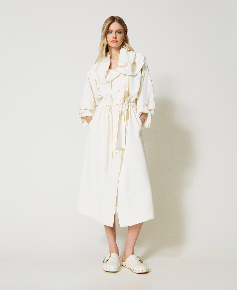 Lange Parka aus Stretch-Cady-Crêpe