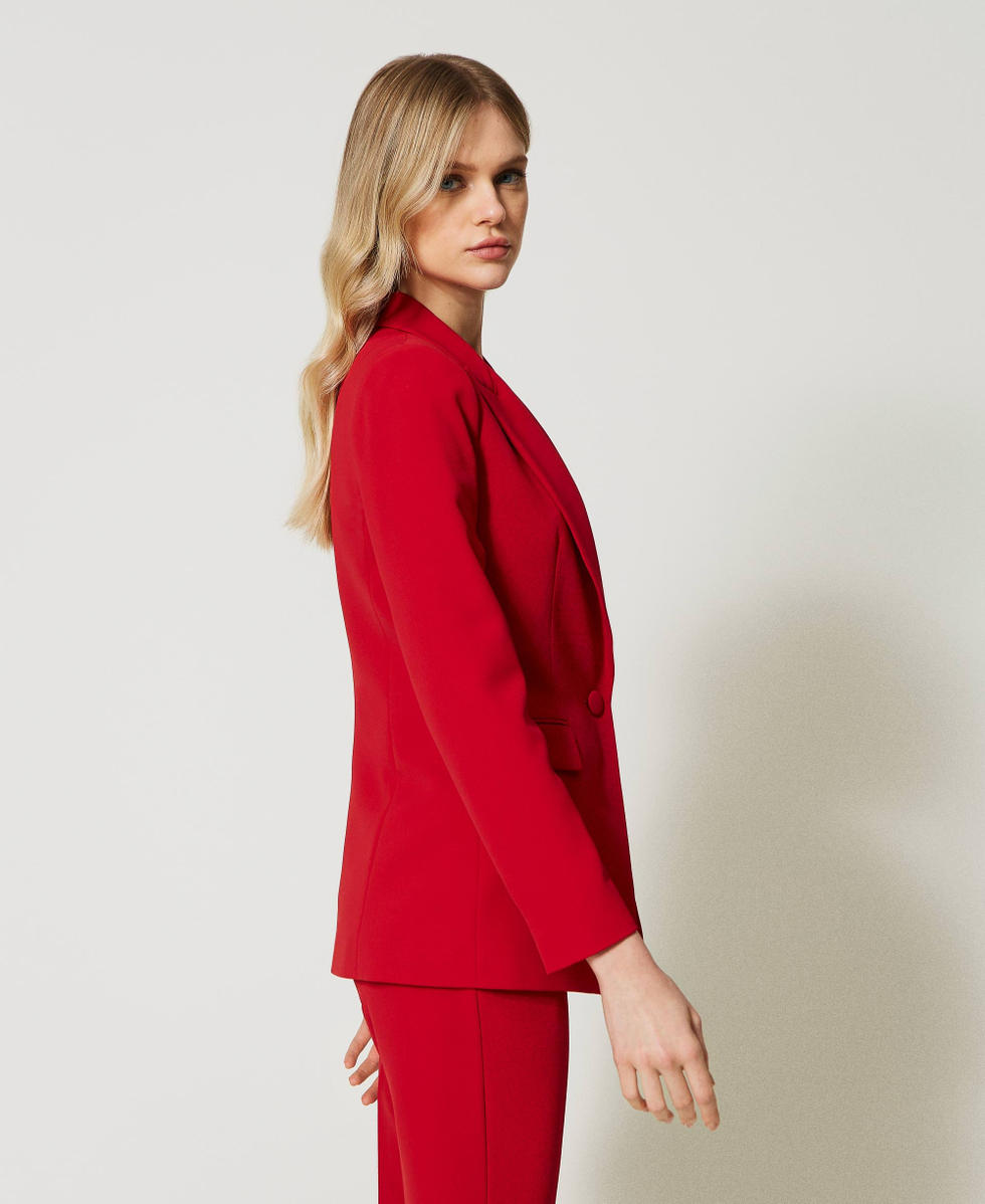 Chaqueta blazer de crepe de cady Mujer Rojo TWINSET Milano