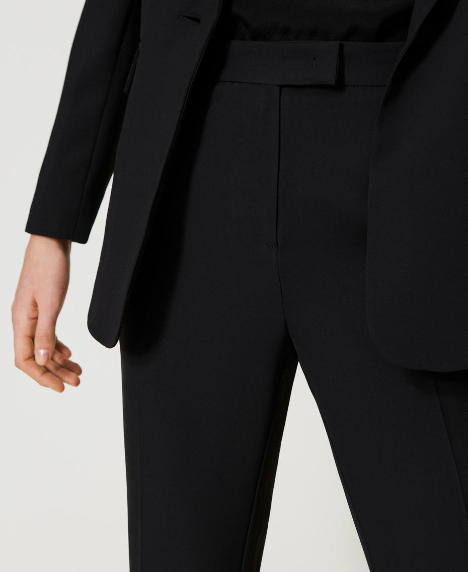 Cr&ecirc;pe cady flared trousers Black Woman 231TP2394_00006_05