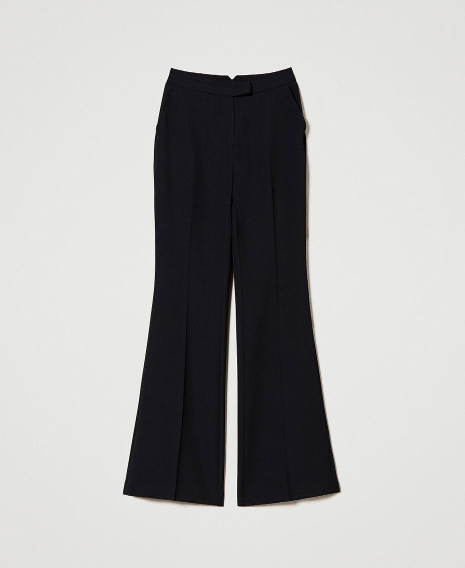 Cr&ecirc;pe cady flared trousers Black Woman 231TP2394_00006_S0