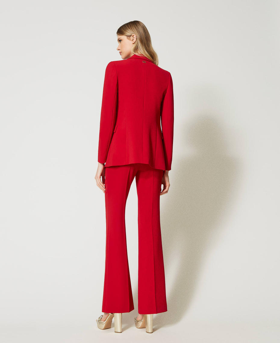 Pantalon évasé en crêpe cady