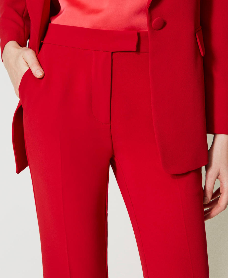 Pantalon évasé en crêpe cady