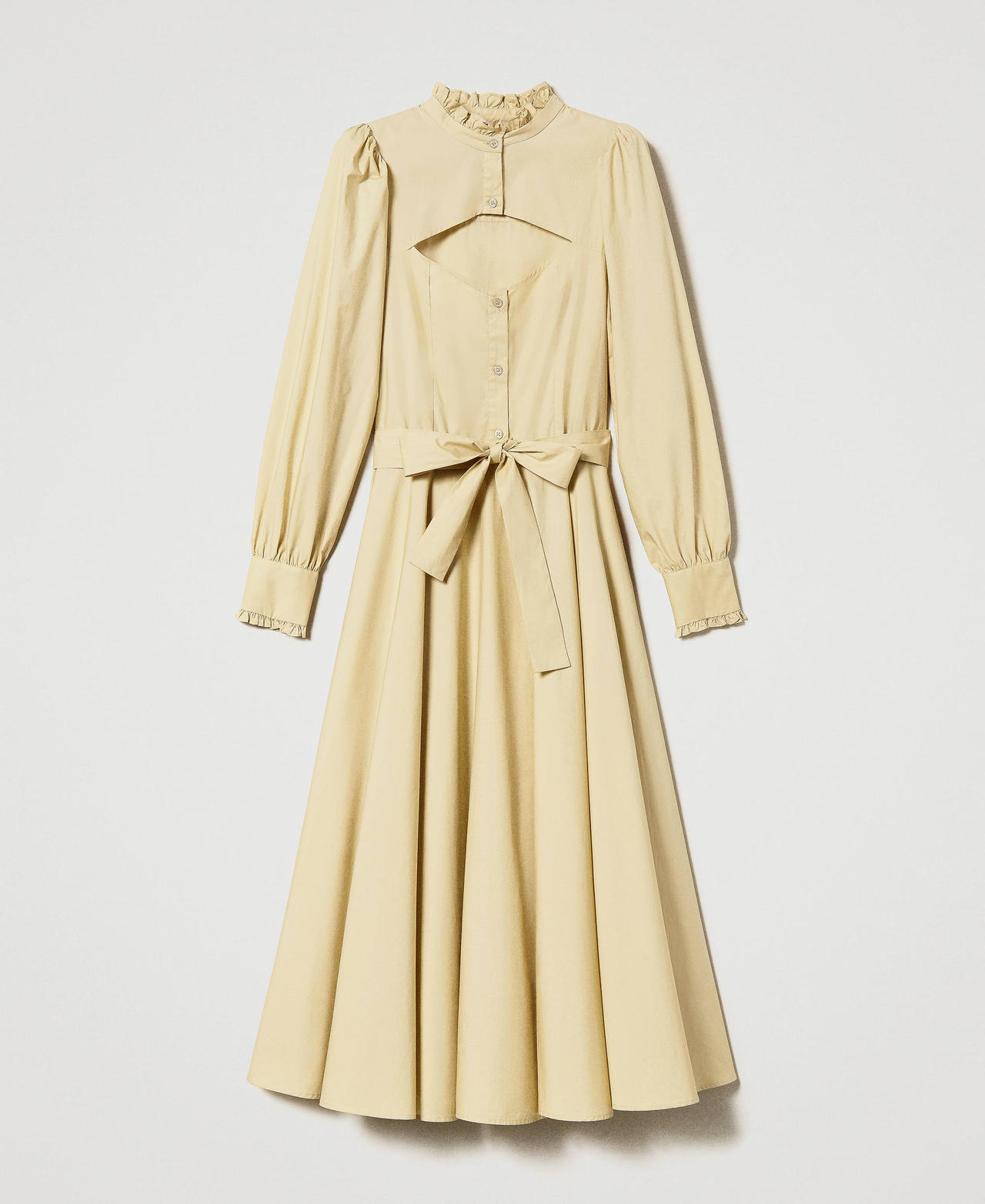 Poplin dress with opening
