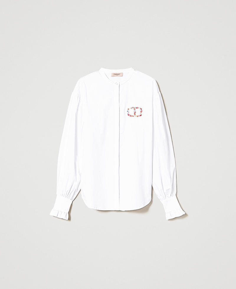 Рубашка из поплина с цветочной вышивкой Oval T Белый женщина 231TP2414-0S