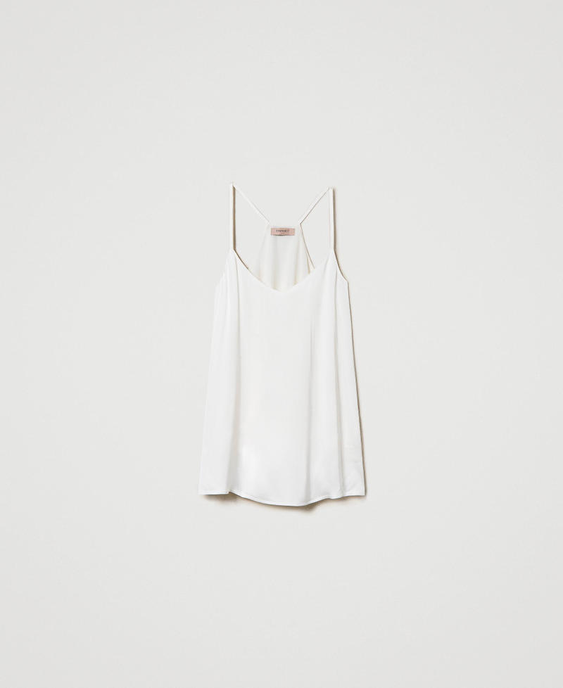 Top in raso con spalline