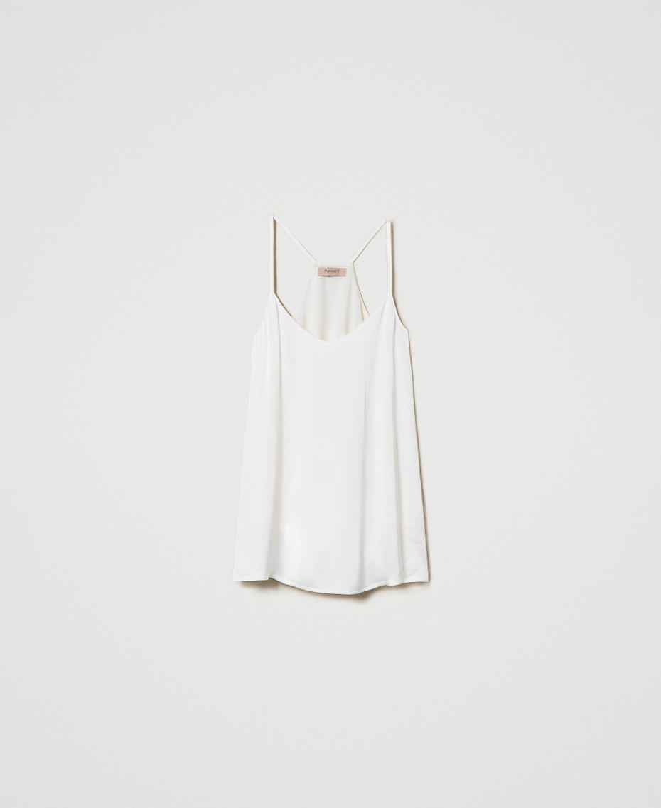 Top in raso con spalline