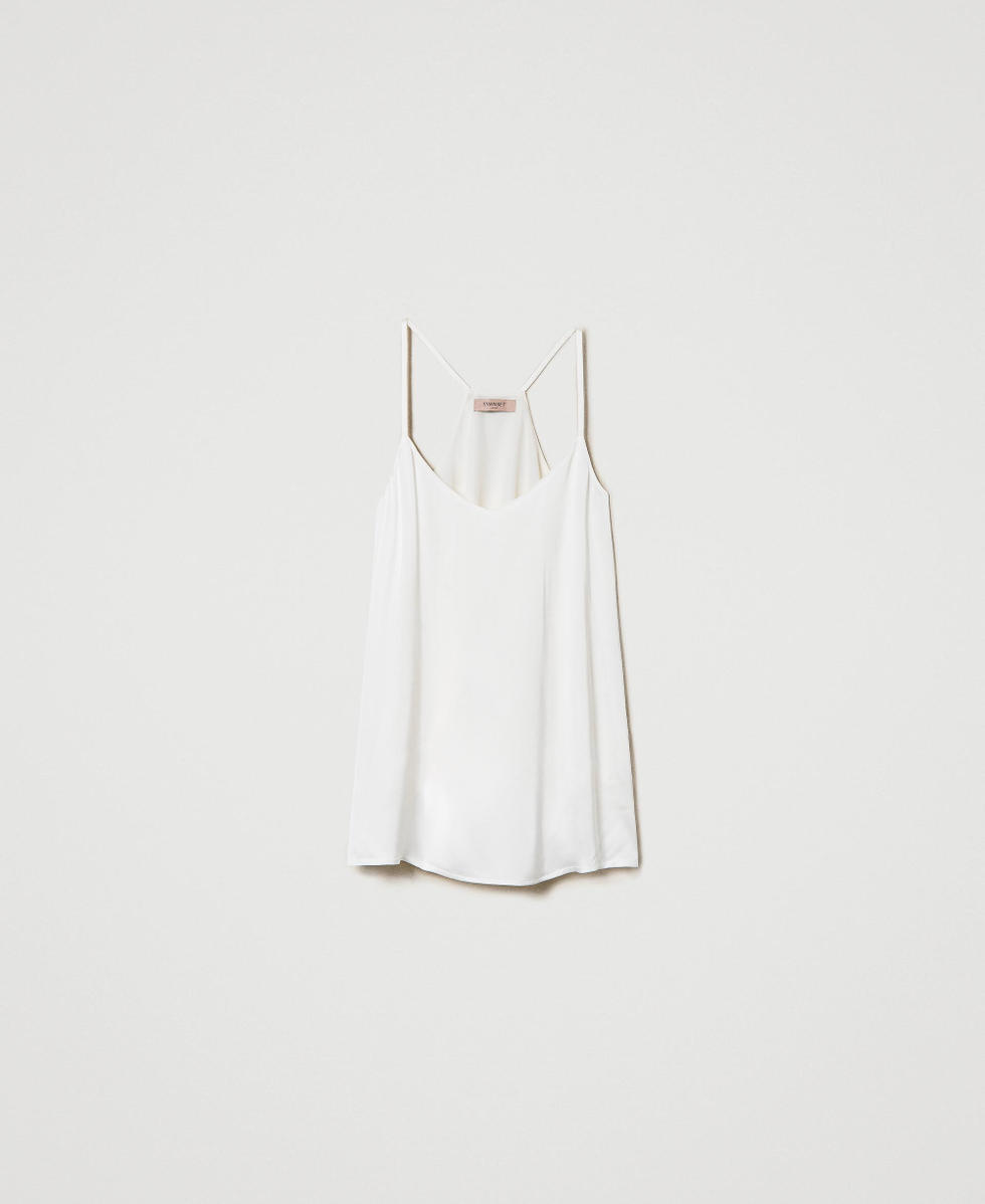 White satin clearance spaghetti strap top