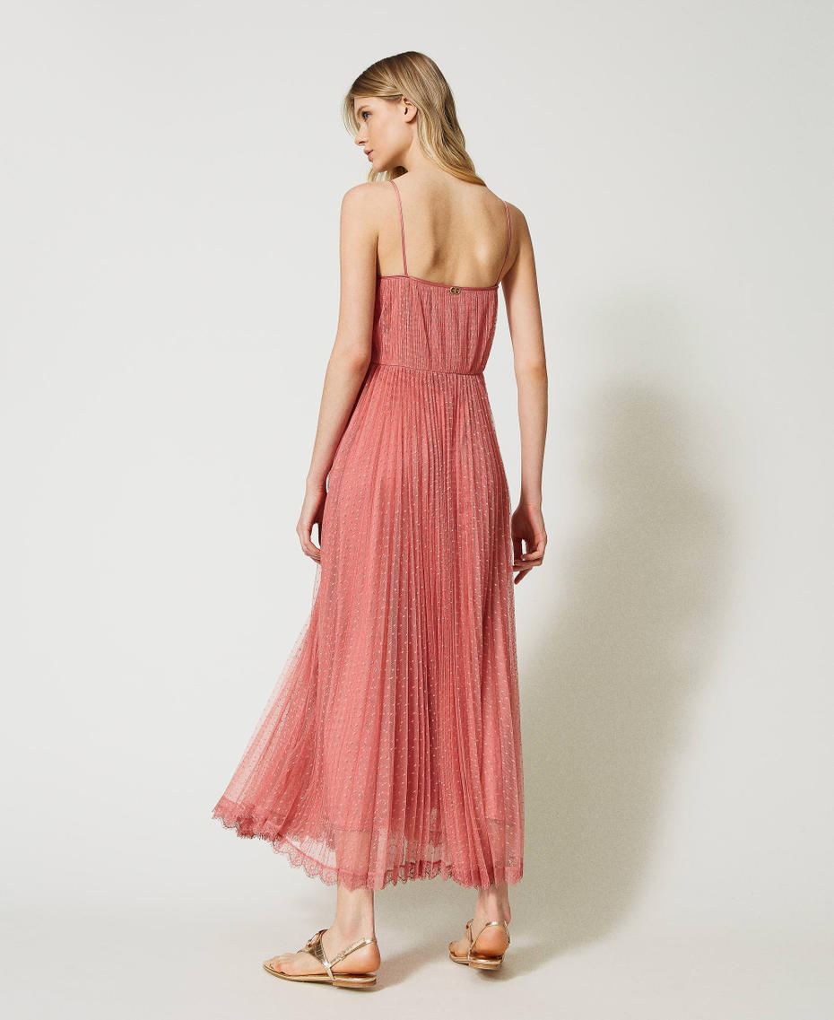 Robe longue en tulle plumetis