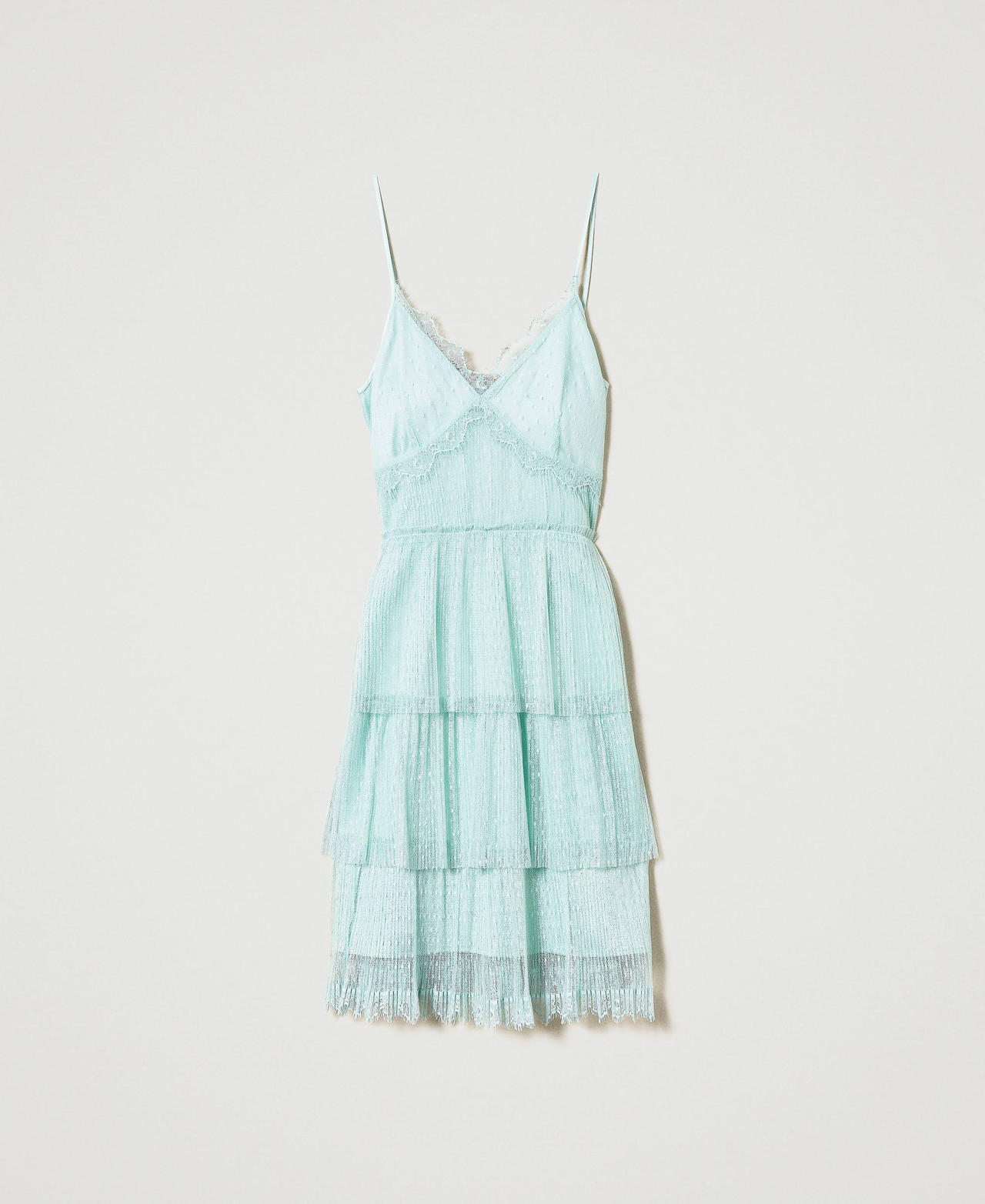 Plumetis tulle dress with flounces