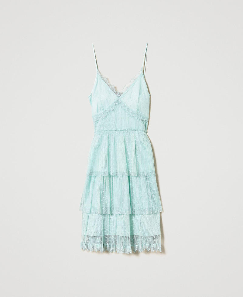 Plumetis tulle dress with flounces