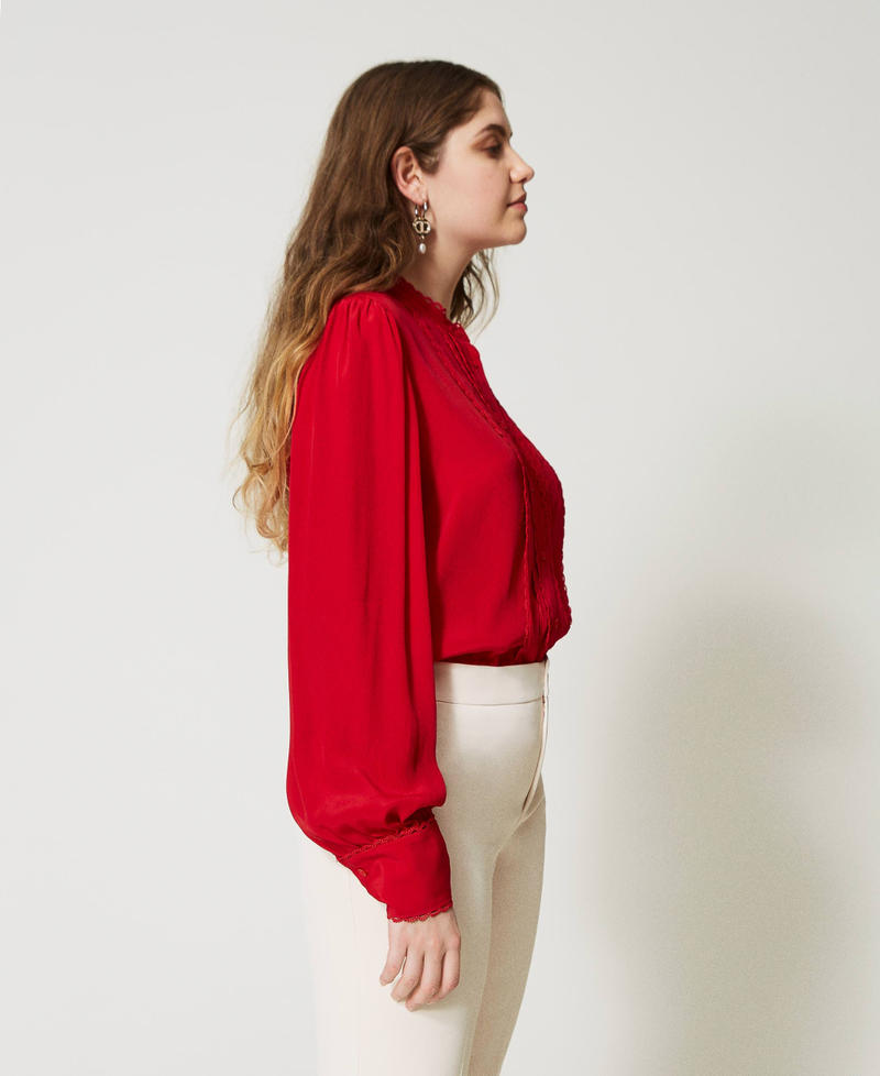 Camicia a maniche lunghe in misto seta