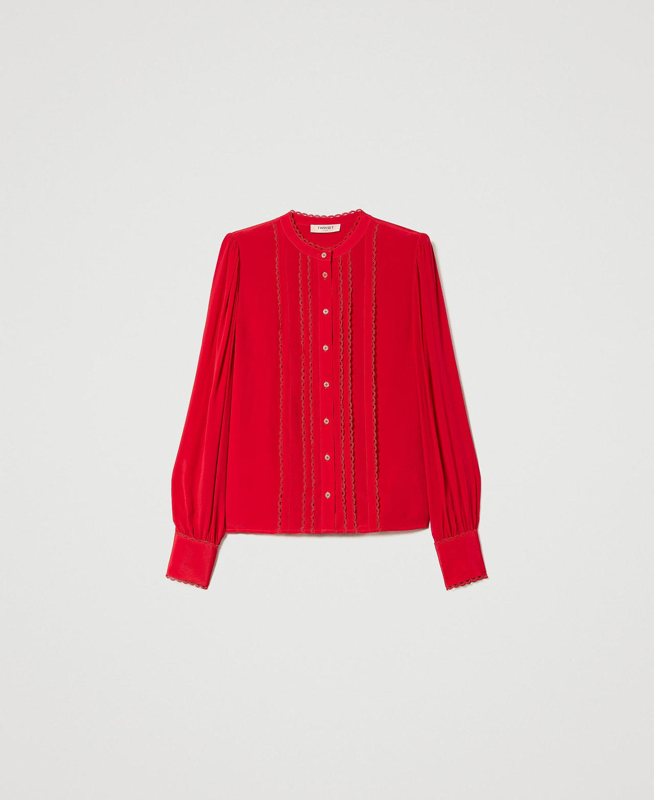 Camicia a maniche lunghe in misto seta