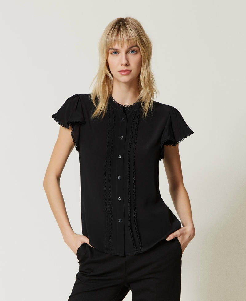 Camicia in misto seta